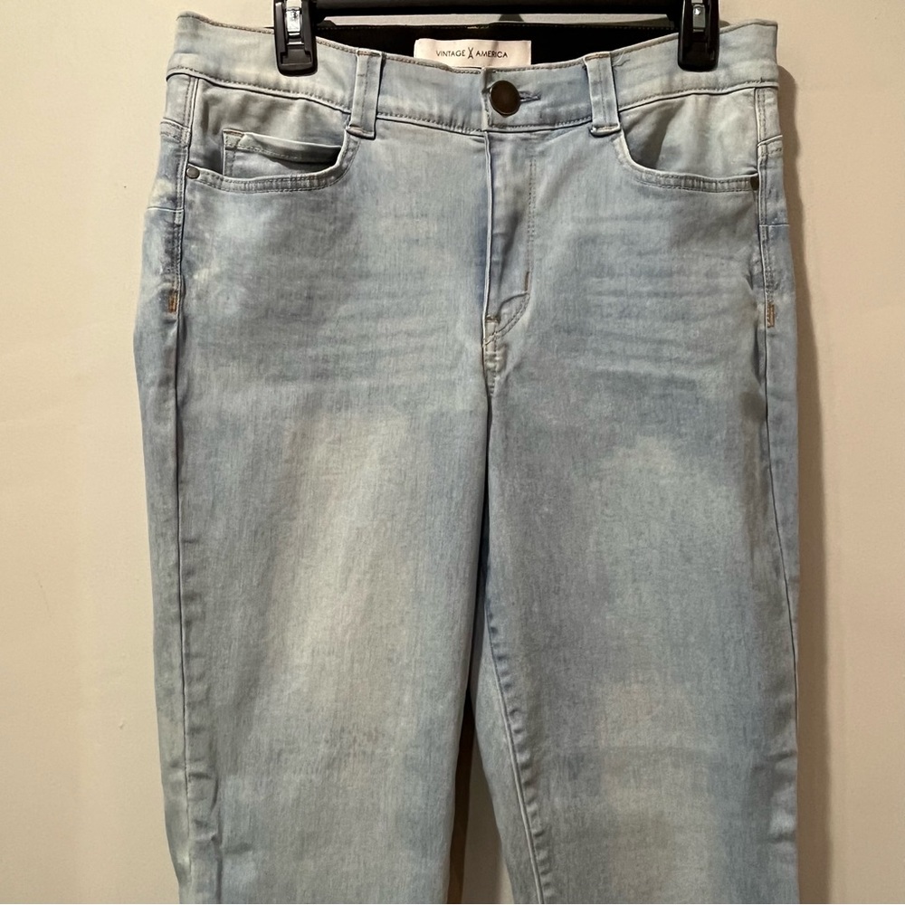 Vintage x‎ America Blues Jeans Missy 12 Blue Denim light crop body sculpt missy.